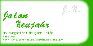 jolan neujahr business card